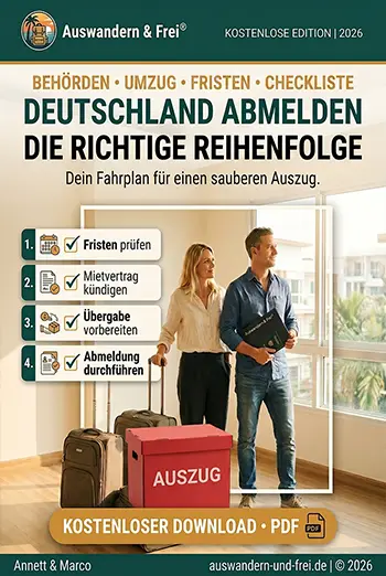 Cover: Deutschland abmelden — die Reihenfolge in 14 Schritten